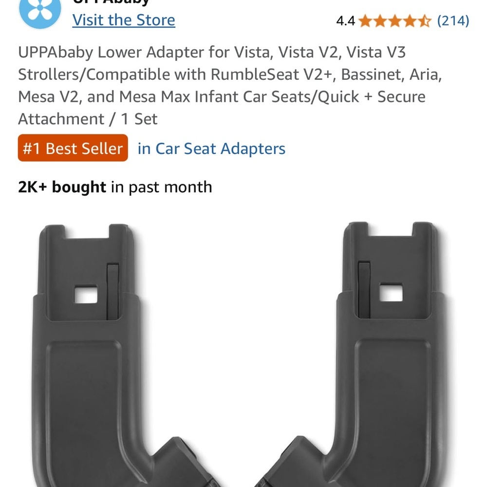 NWT UPPAbaby Lower Adapter for Vista Strollers